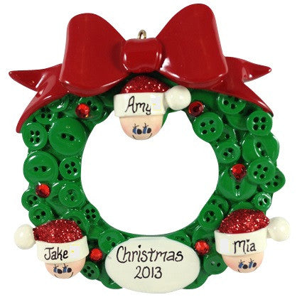 Button Wreath Family of 3 - Made of Resin