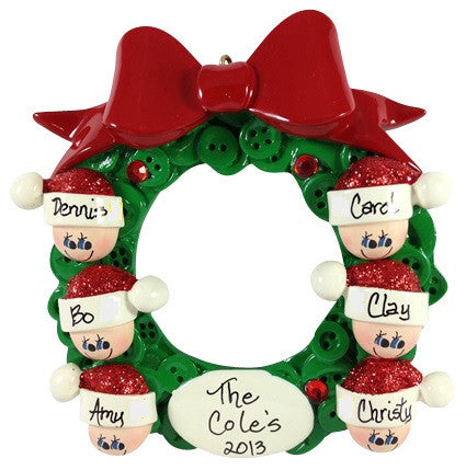 Button Wreath Family of 6 - Made of Resin