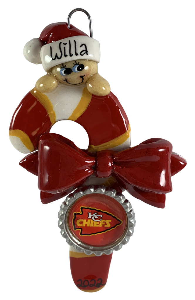 KC Chiefs Candy Cane - Made of Bread Dough