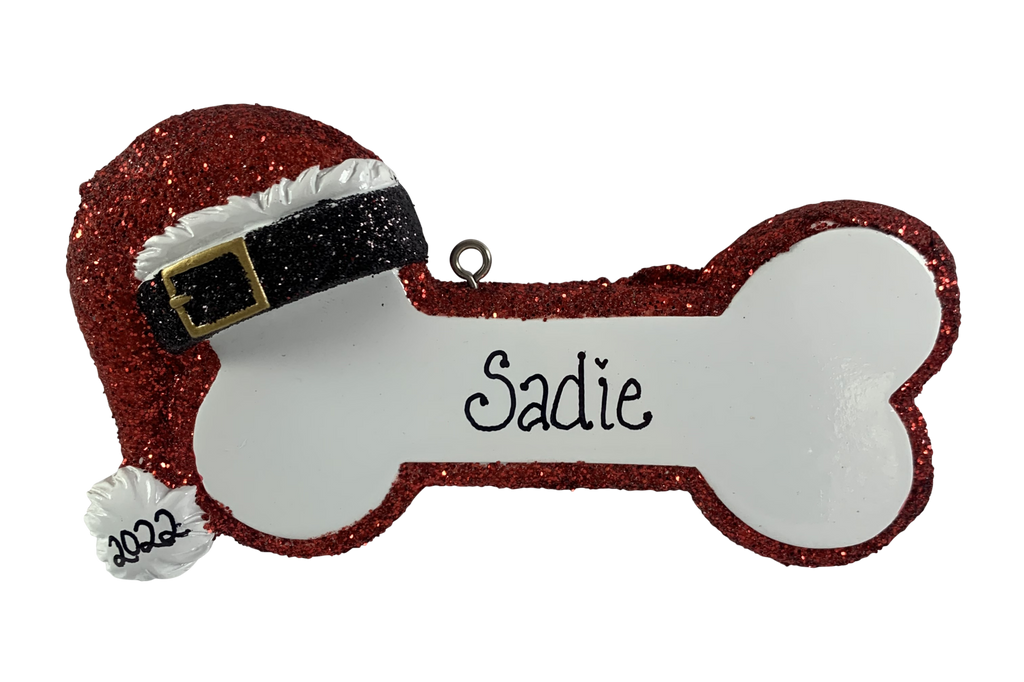 Santa Dog Bone - Made of Resin