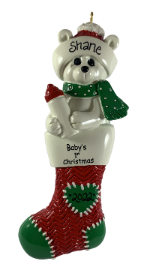 Baby Polar Bear Stocking - Made of Resin