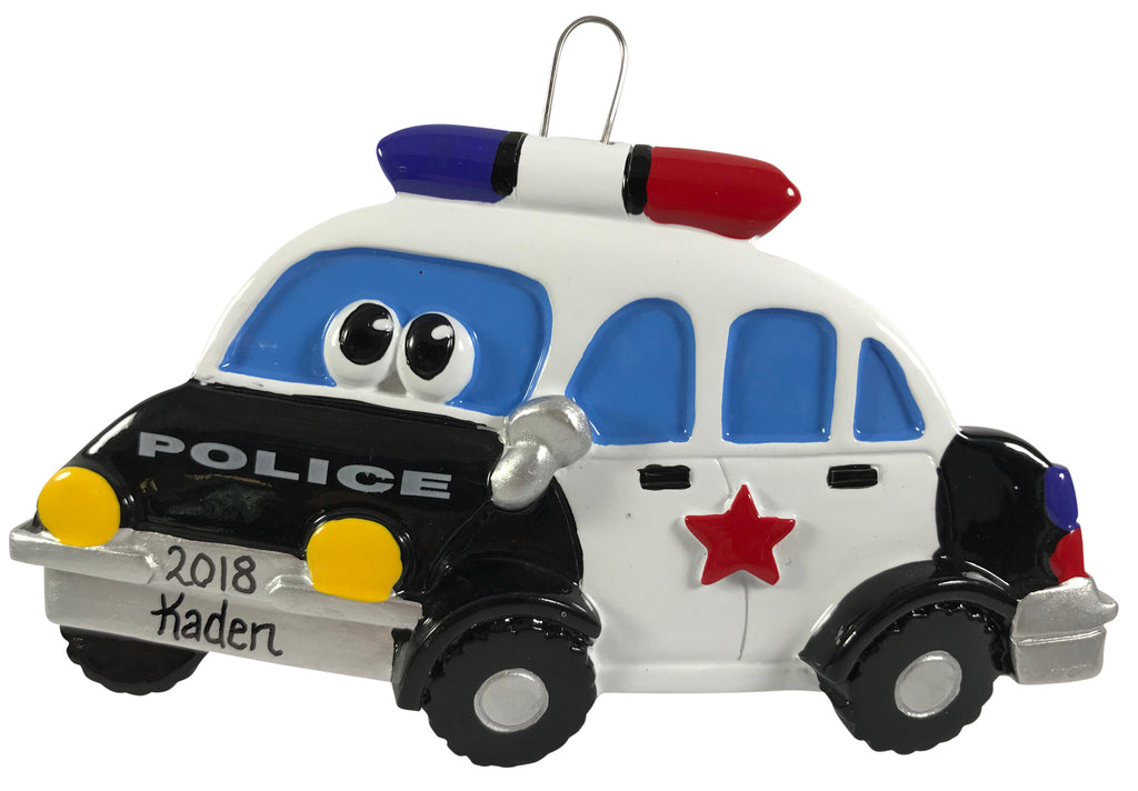 Police Car with Face - Made of Resin