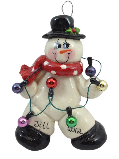 Snowman with Lights - Made of Bread Dough