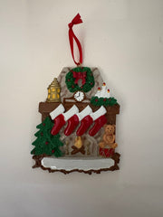 Family of Three - Fireplace Stockings