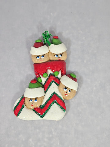 Stocking Family of 4 - Made of Bread Dough