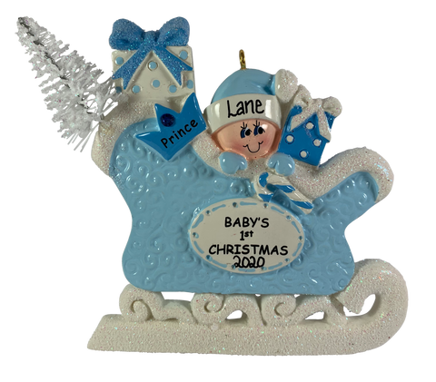 Baby Sleigh Blue - Made of Resin