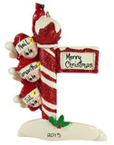 Candy Cane Pole Family of 3 - Made of Resin