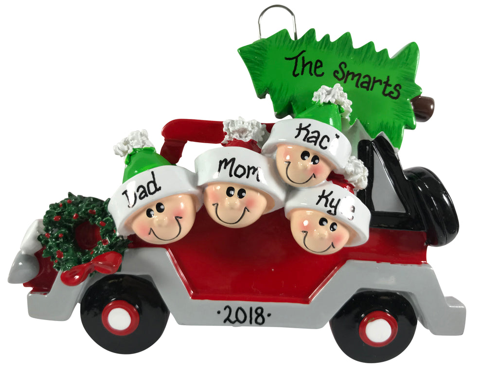 Christmas Tree Caravan Family of 4 - Made of Resin