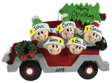 Christmas Tree Caravan Family of 5 - Made of Resin