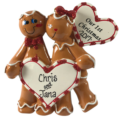 Gingerbread Couple 1st Christmas - Made of Resin