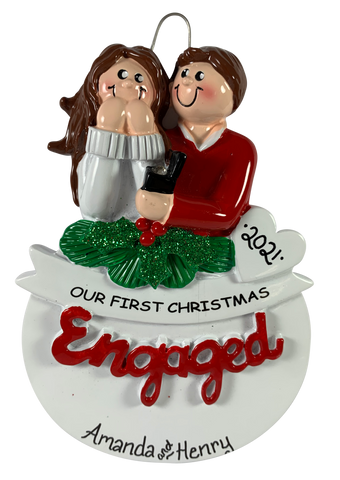 Engaged Ball Ornament - Made of Resin