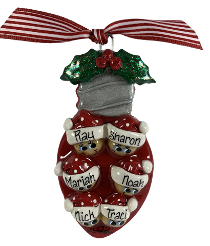 Light Bulb Family of 6 - Made of Bread Dough