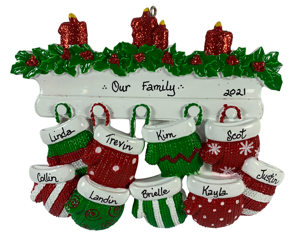 Mitten Mantle Family of 9 - Made of Resin