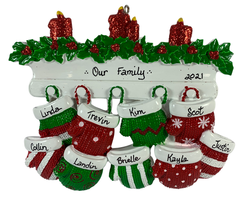 Mitten Mantle Family of 9 - Made of Resin