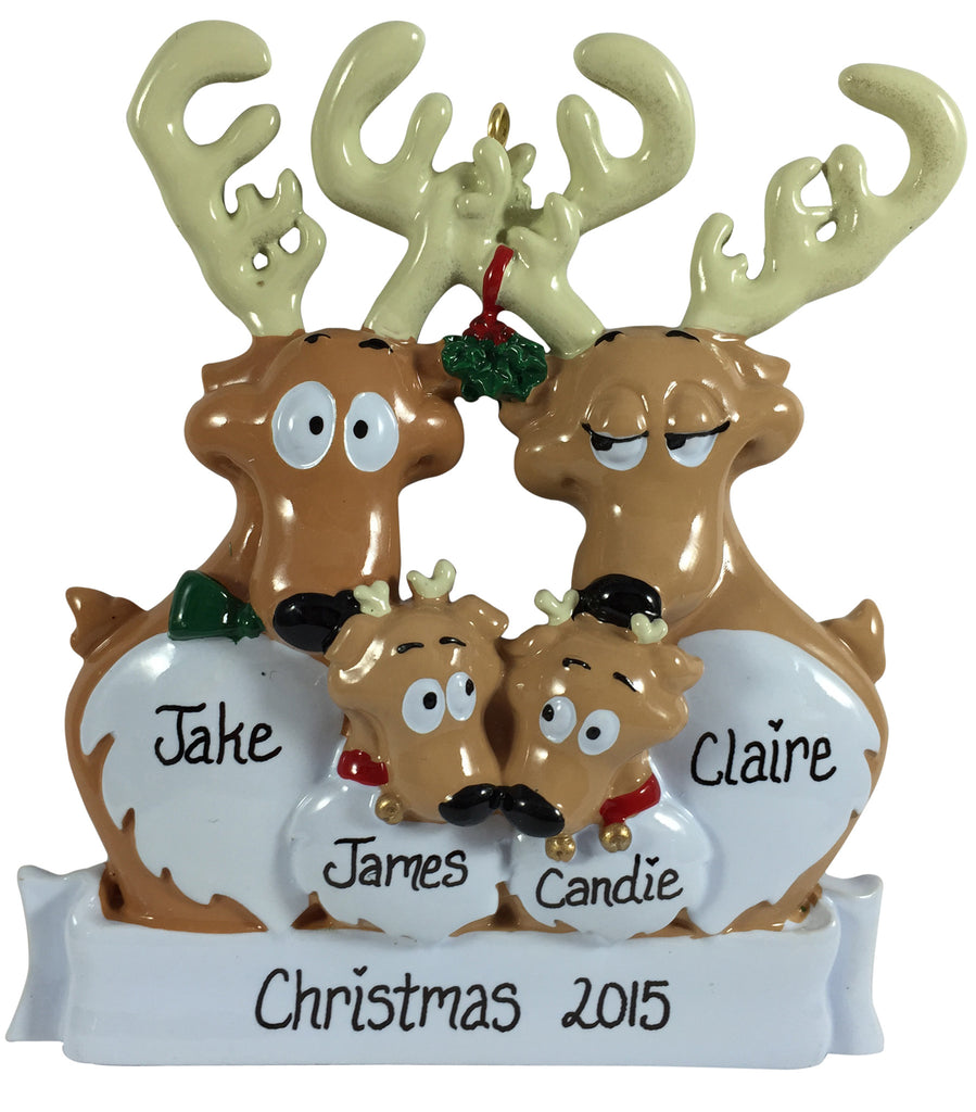 Reindeer Family of 4 - Made of Resin