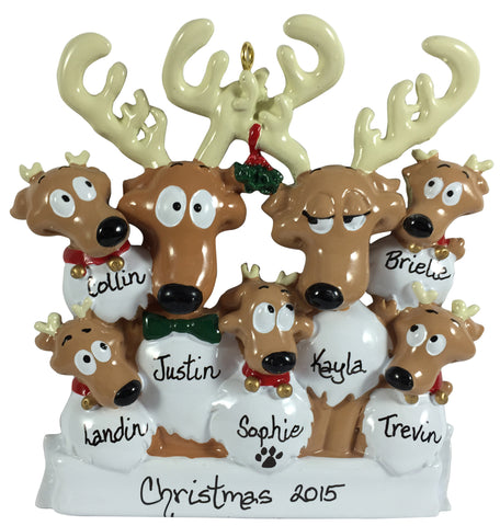 Reindeer Family of 7 - Made of Resin