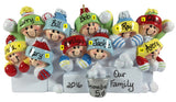 Snowball Fight Family of 10 - Made of Resin