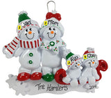 Snowman Family of 4 - Made of Resin