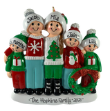 Ugly Sweater Family of 5 - Made of Resin