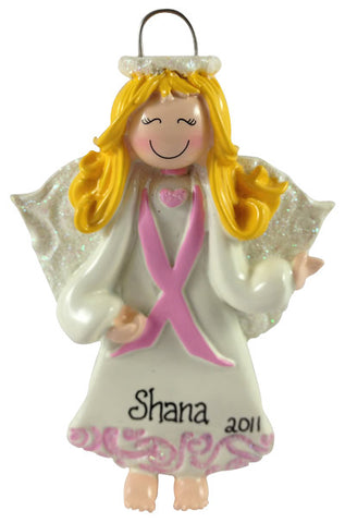 Angel with Pink Banner - Made of Resin