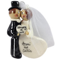 Bride and Groom in Top Hat - Made of Bread Dough
