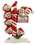 Candy Cane Pole Family of 7 - Made of Resin