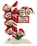 Candy Cane Pole Family of 7 - Made of Resin