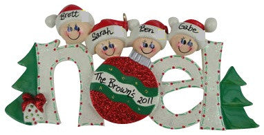 NOEL Family of 4 - Made of Resin